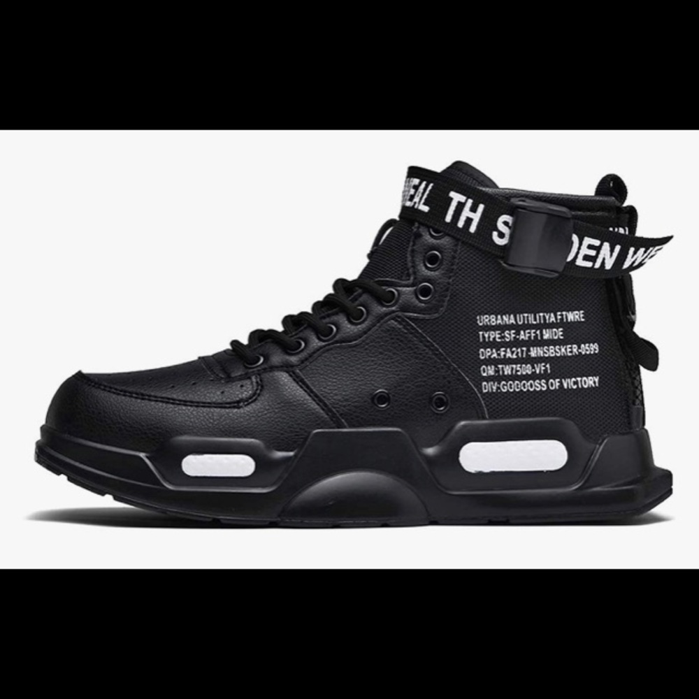 XIDISO Fashion Mens Women Sneakers High black
